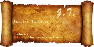 Galló Tamara névjegykártya
